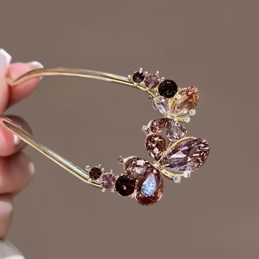 Elegant Butterfly and Flower Hair in U shape